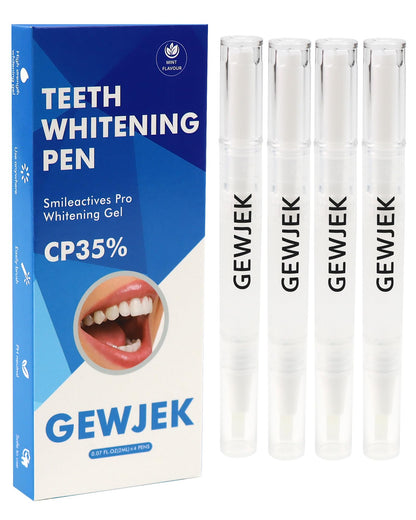 Teeth Whitening Pen 4 Pcs - 35% Carbamide Peroxide Gel | Travel-Portable