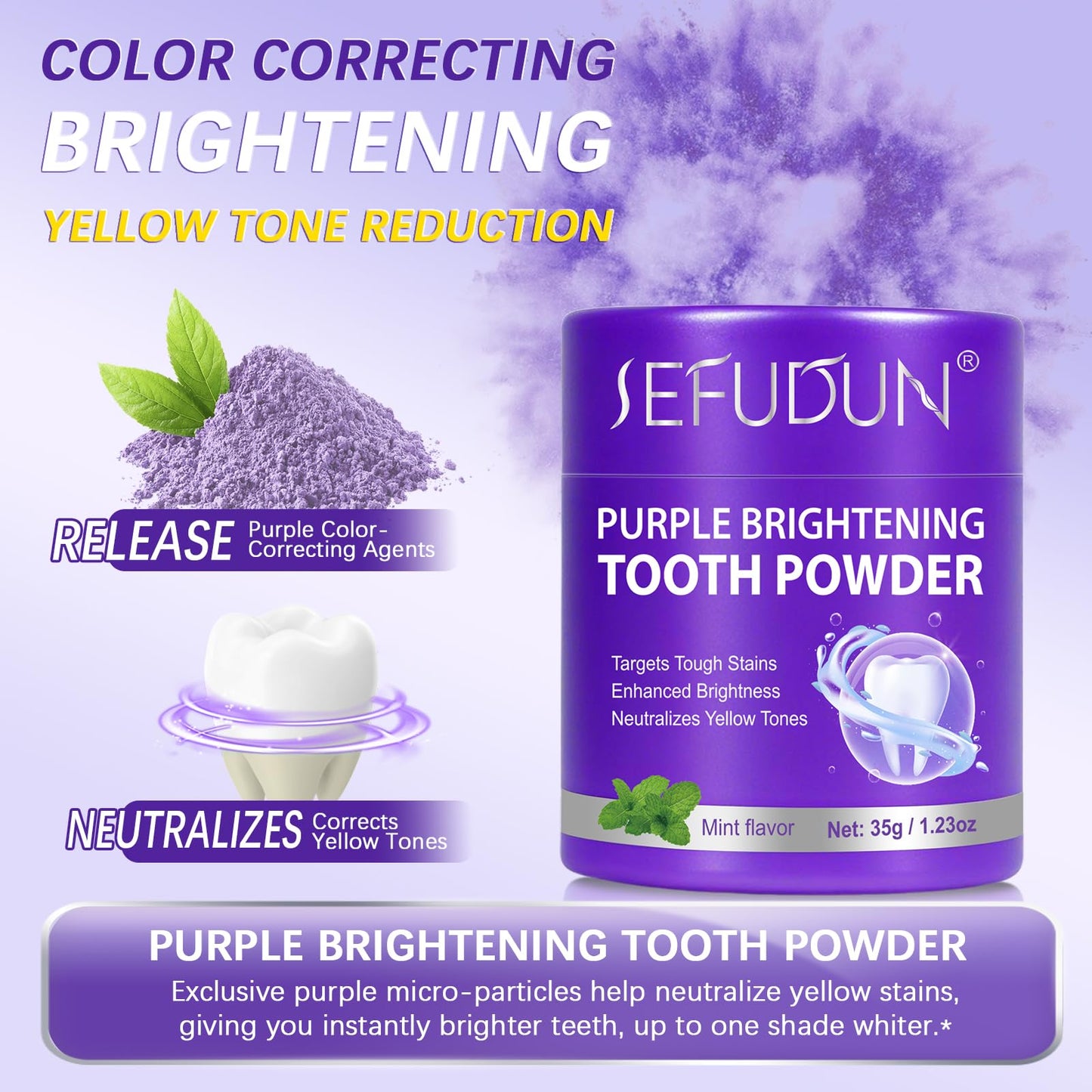 Teeth Whitening Powder & Booster – Enamel Safe, Sensitive Teeth, Fresh Breath (35g)