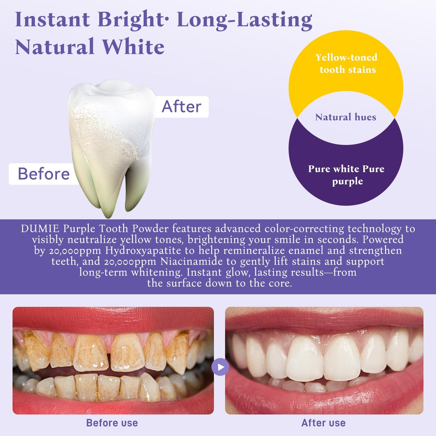Hydroxyapatite Niacinamide Teeth Whitening Powder – Enamel Repair