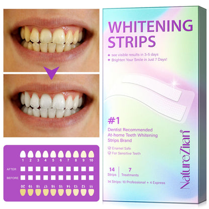 Teeth Whitening Strips - 7-Day Kit, Sensitive Teeth Safe, Enamel Safe (14pcs)