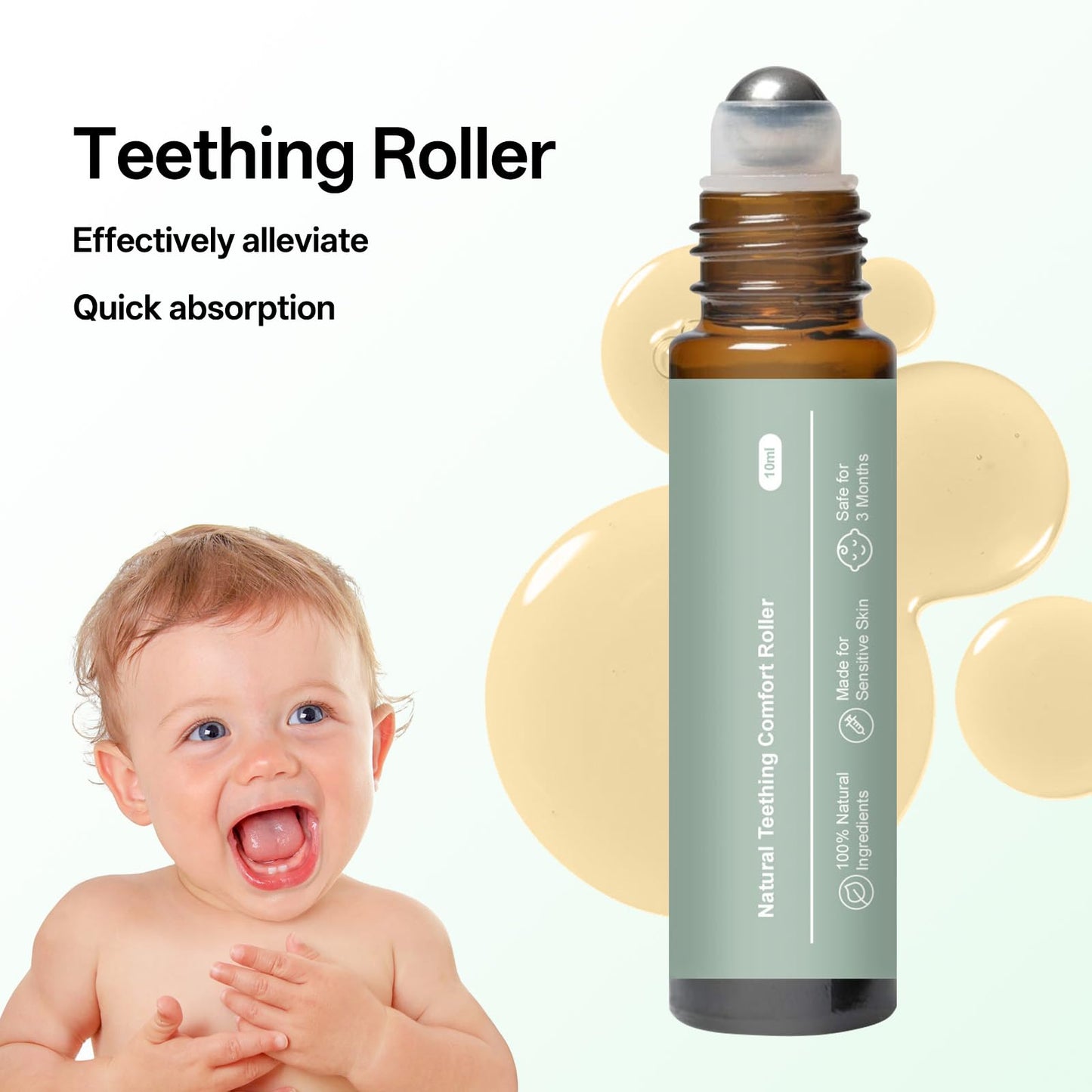Teething Roller – Mamas Teether | All-Natural Baby Teething Oil Roller (2-Pack)