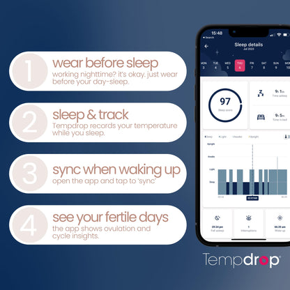 Tempdrop Wearable Ovulation Tracker – Sleep BBT Monitor for Fertility & Cycles