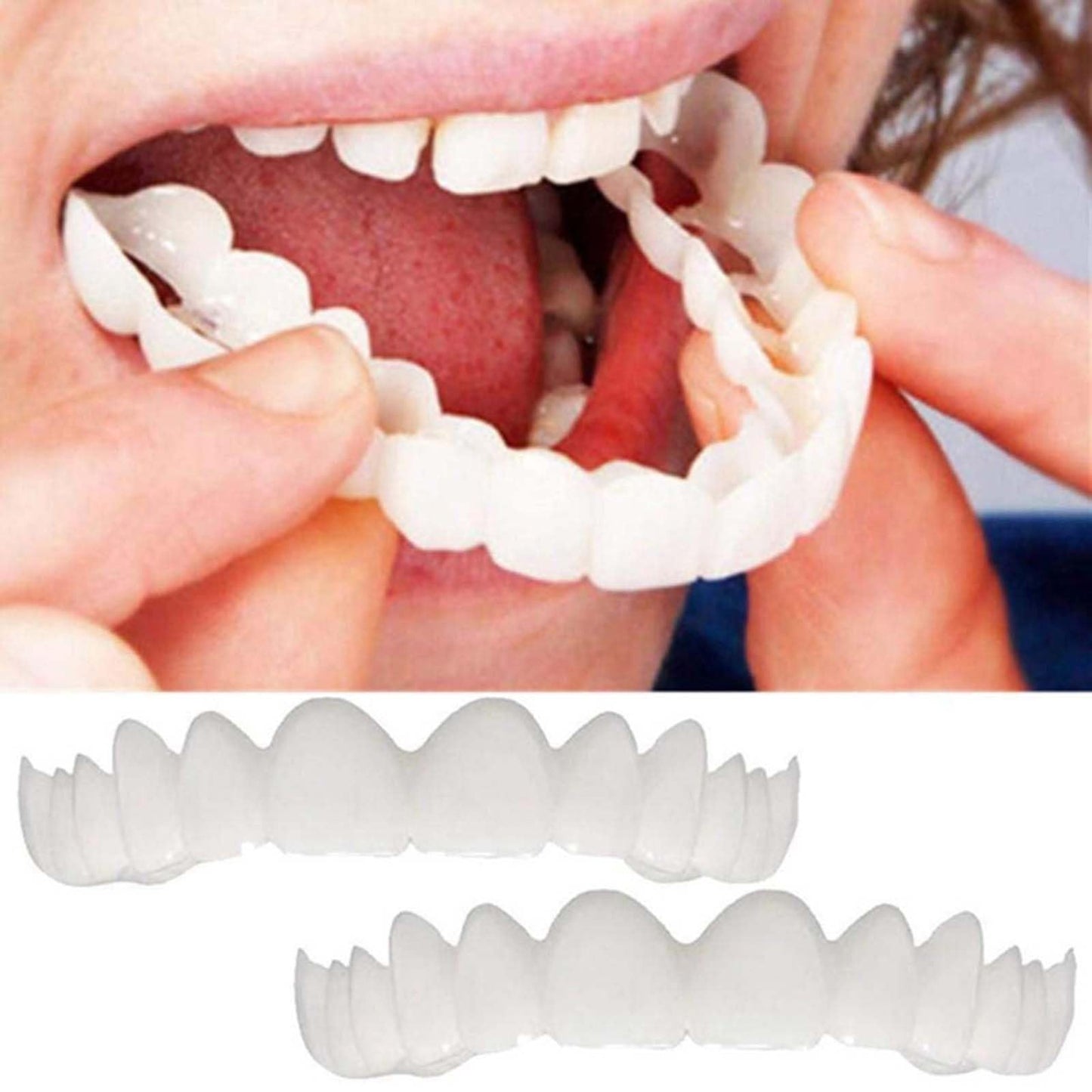 2 Pairs Temporary Cosmetic Smile - Natural, Comfortable White
