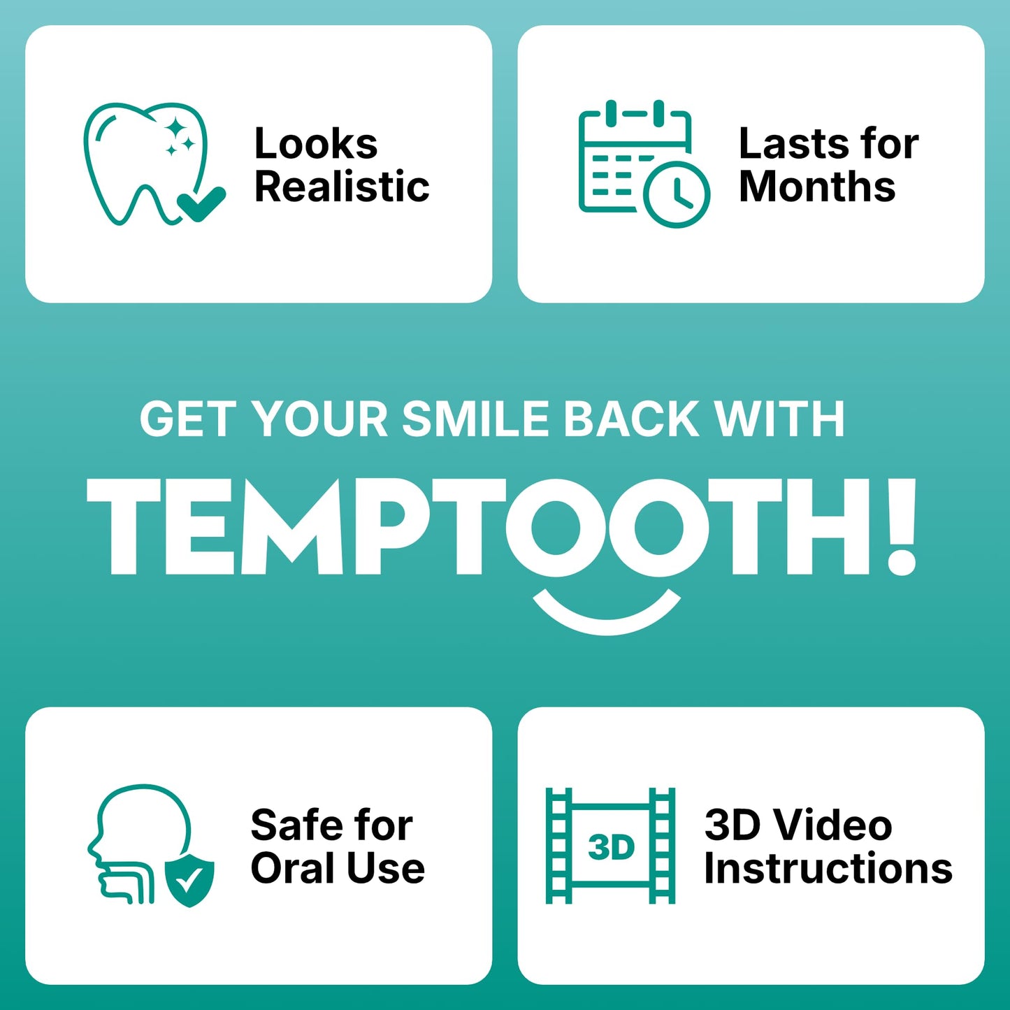 Temptooth Tooth Replacement Product with Coloring Material - Easy Shade Matching
