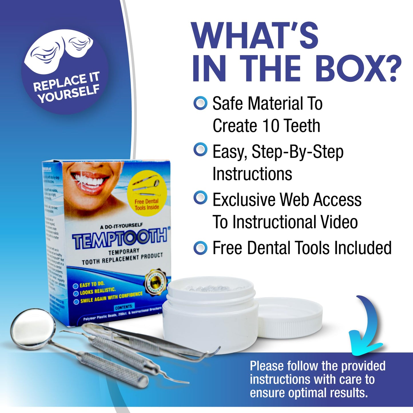 Temptooth: Trusted Patented Temporary Tooth Replacement Kit