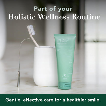 Terra & Co. Gentle Green Micro-Hydroxyapatite Toothpaste for Sensitive Teeth – USA-Made, Vitamin B12, Fluoride-Free, Vegan, SLS-Free – Mint, 3.4 oz