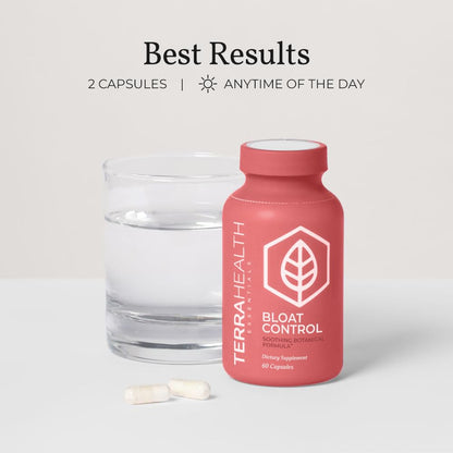 Terra Health Essentials Bloat Control | Fast-Acting No Bloat Relief with Digestive Enzymes & Probiotics