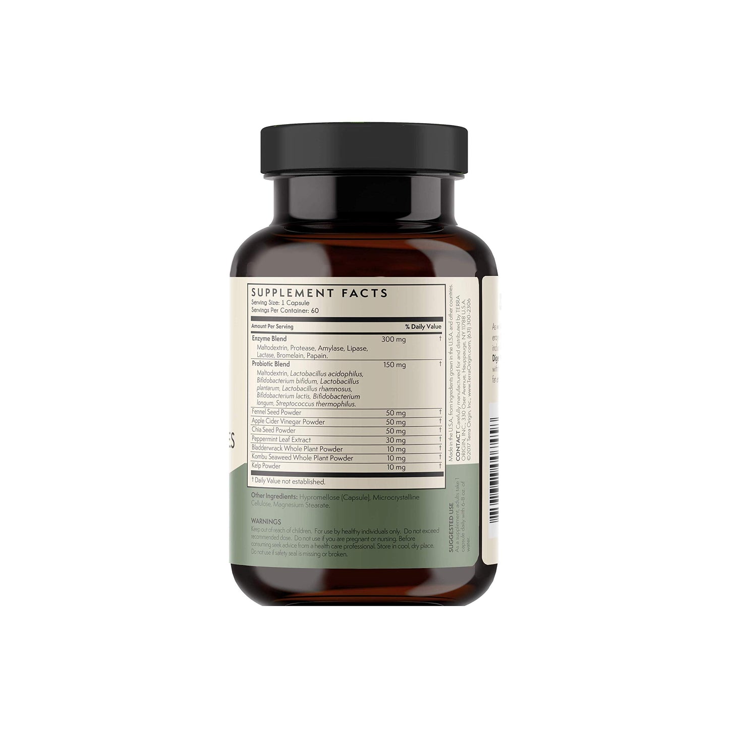 TERRA ORIGIN Digestive Enzymes with Probiotics & Prebiotics | 60 Caps