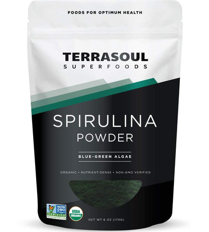 Terrasoul Organic Spirulina Powder 6oz – Vegan Protein & Immune Support