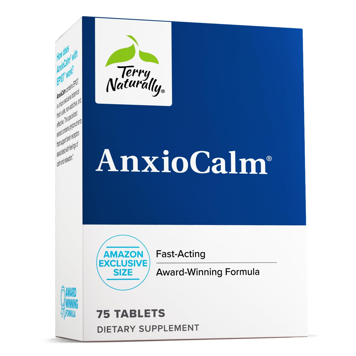 Terry Naturally AnxioCalm – 75 Tablets | Fast-Acting, Non-Drowsy, Safe for Adults & Kids 4+