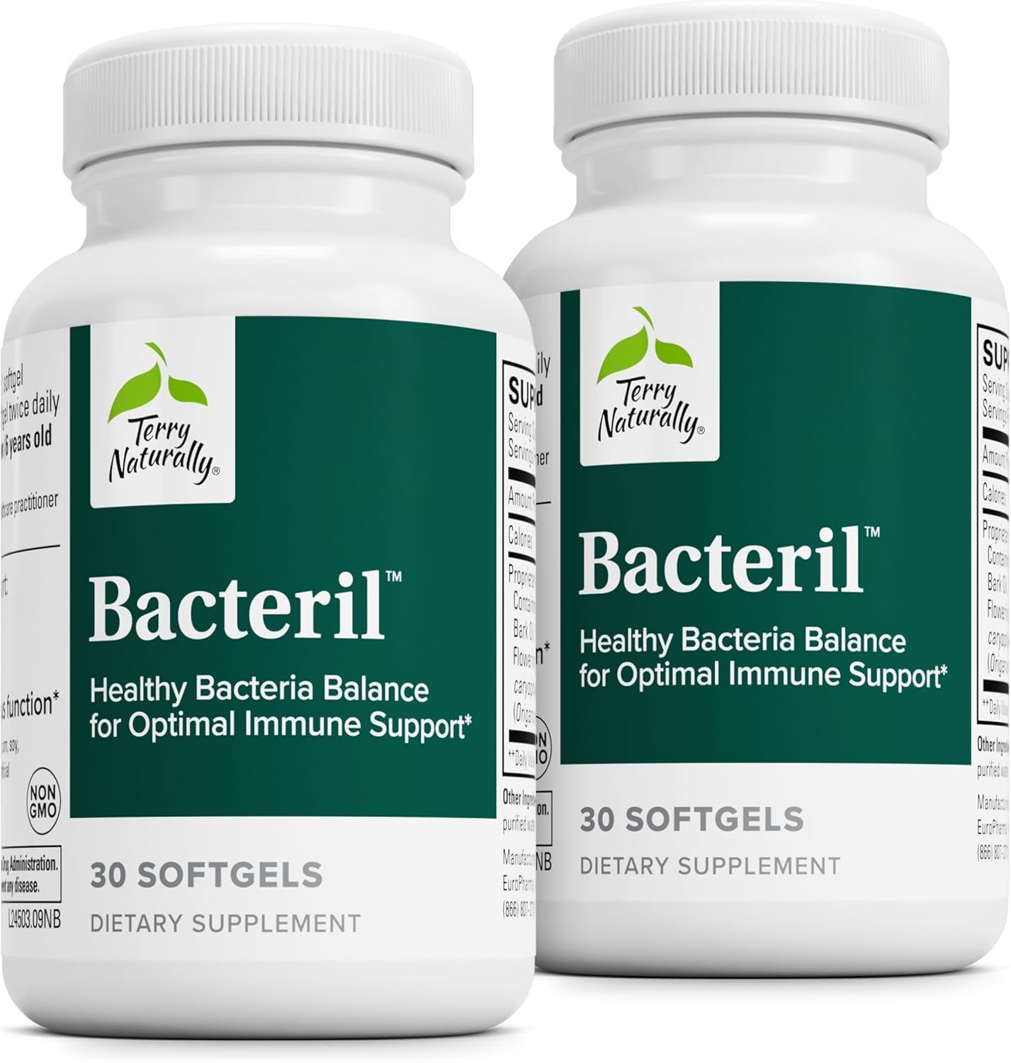 Terry Naturally Bacteril – Intestinal Support with Clove, Cinnamon, Thyme & Oregano (Pack of 2)