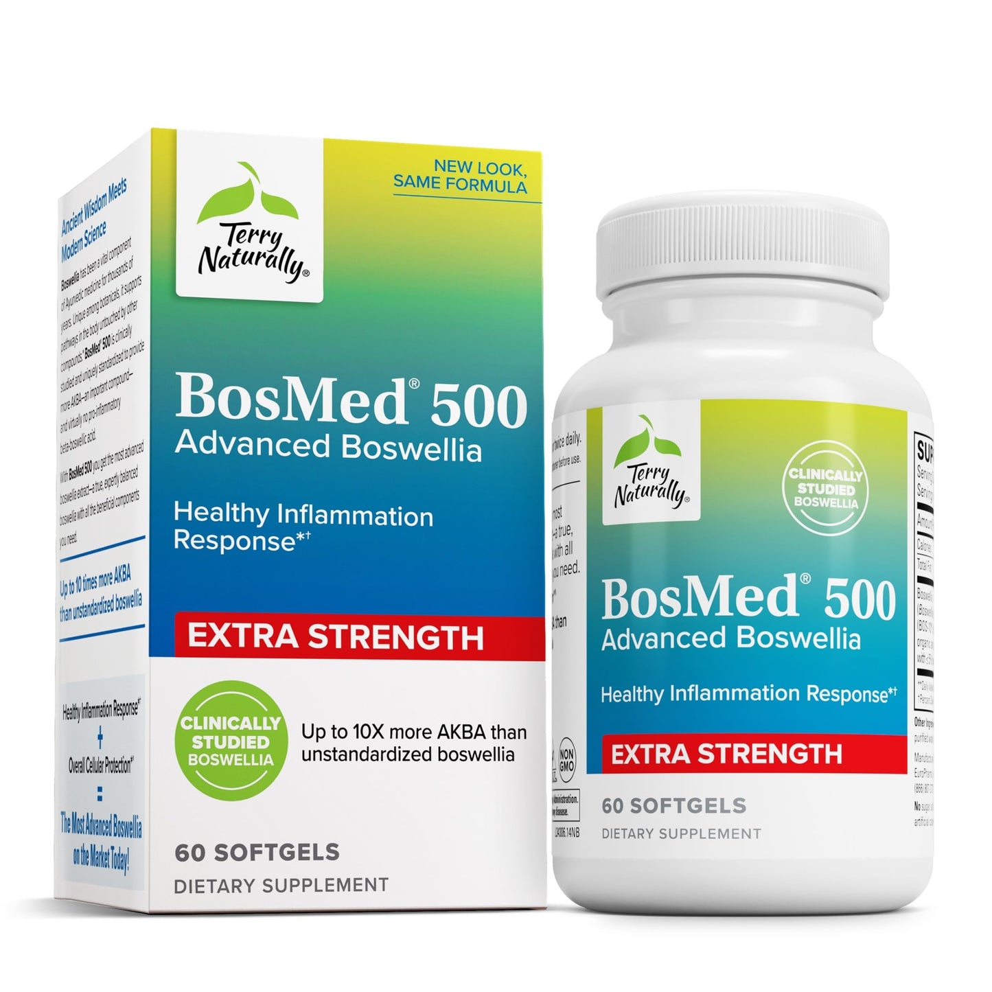 Terry Naturally BosMed 500 – Boswellia Serrata Extract Supplement for Everyday Wellness | 60 Softgels