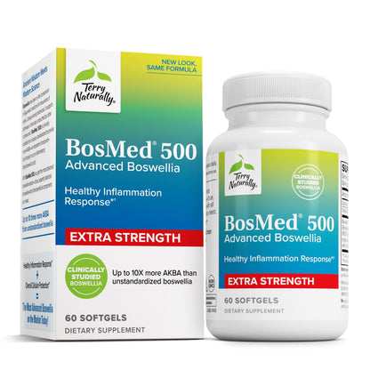 Terry Naturally BosMed 500 – Boswellia Serrata Extract Supplement for Everyday Wellness | 60 Softgels