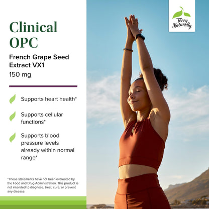 Terry Naturally Clinical OPC: Cardiovascular Health & Focus Support – Grape Seed Extract + Sunflower Lecithin, 150 mg, 60 Softgels (Pack of 2)
