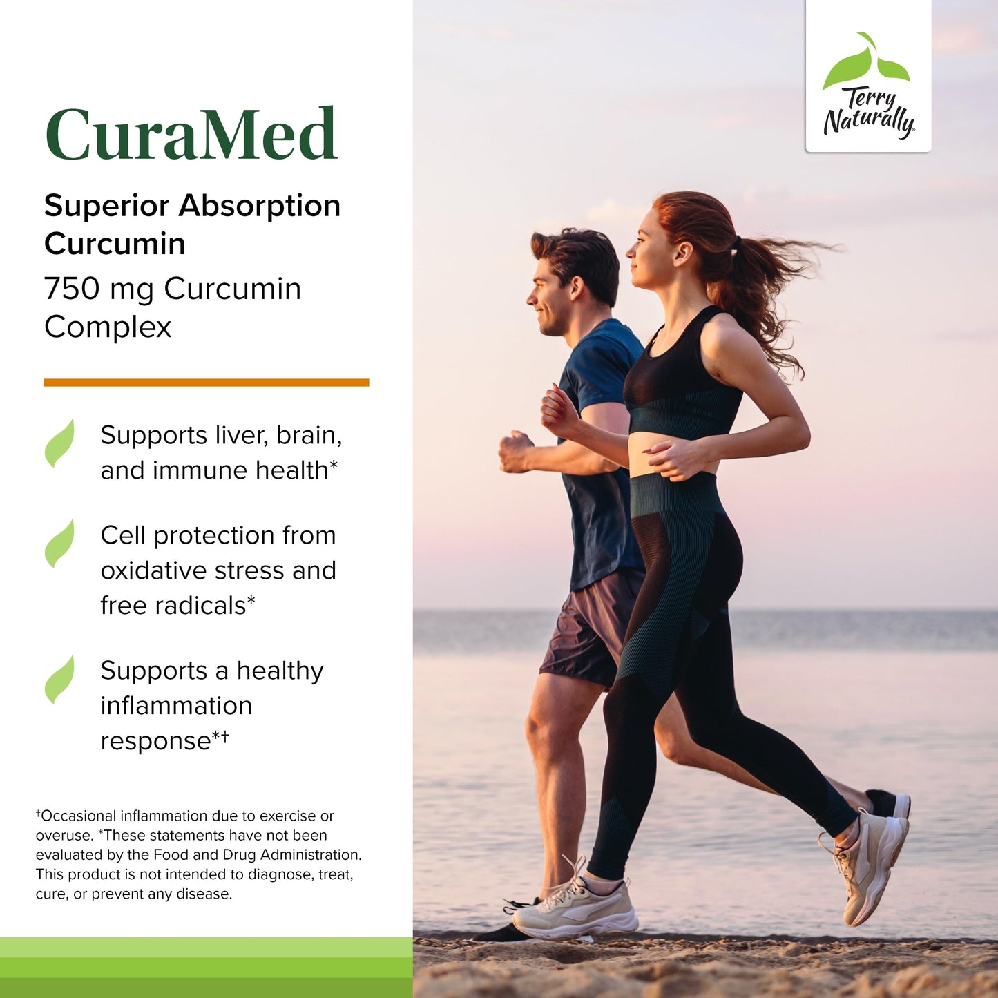 Terry Naturally CuraMed 750 mg - High-Potency Curcumin for Brain, Heart & Immune Support | 120 Softgels