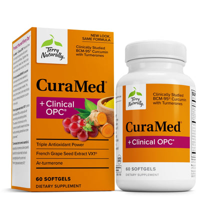 Terry Naturally CuraMed + Clinical OPC Curcumin – Brain, Prostate & Liver Health | 60 Softgels