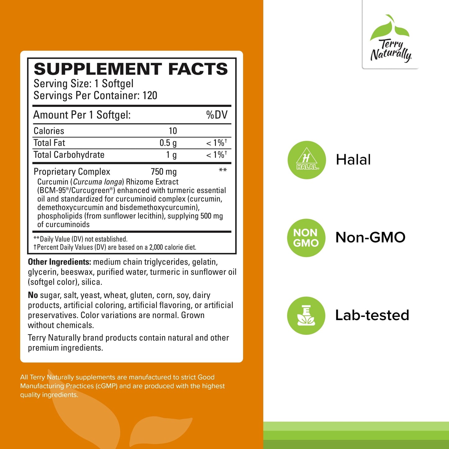 Terry Naturally CuraMed 750 mg - High-Potency Curcumin for Brain, Heart & Immune Support | 120 Softgels