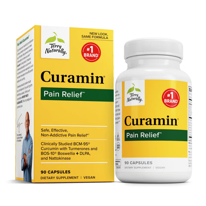Terry Naturally Curamin - Curcumin with Boswellia, DLPA & Nattokinase - 90 Vegan Capsules