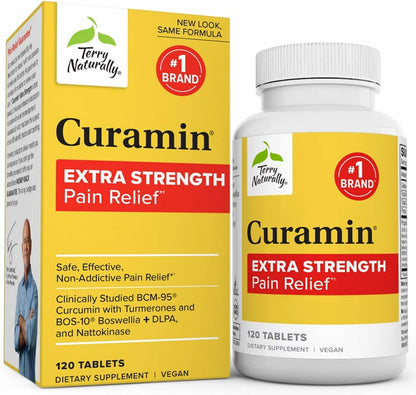 Terry Naturally Curamin Extra Strength – Curcumin & Boswellia for Joint, Muscle & Circulation Support | 120 Tablets