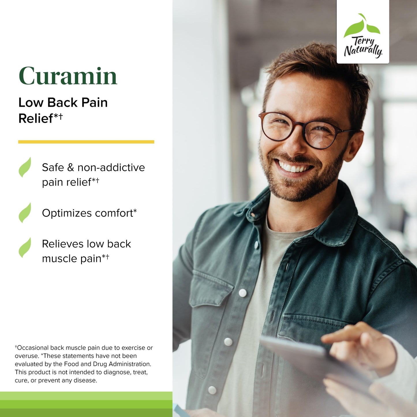Terry Naturally Curamin Low Back Pain Relief – 60 Capsules (20 Servings) | Curcumin, Boswellia & DLPA | Non-GMO, Vegan, Gluten Free
