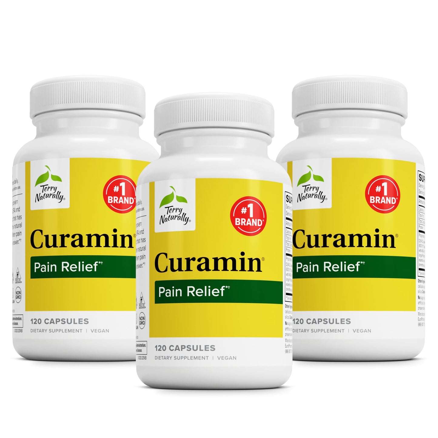 Terry Naturally Curamin Curcumin for Circulation & Endorphin Support - Pack of 3 (120 Capsules)