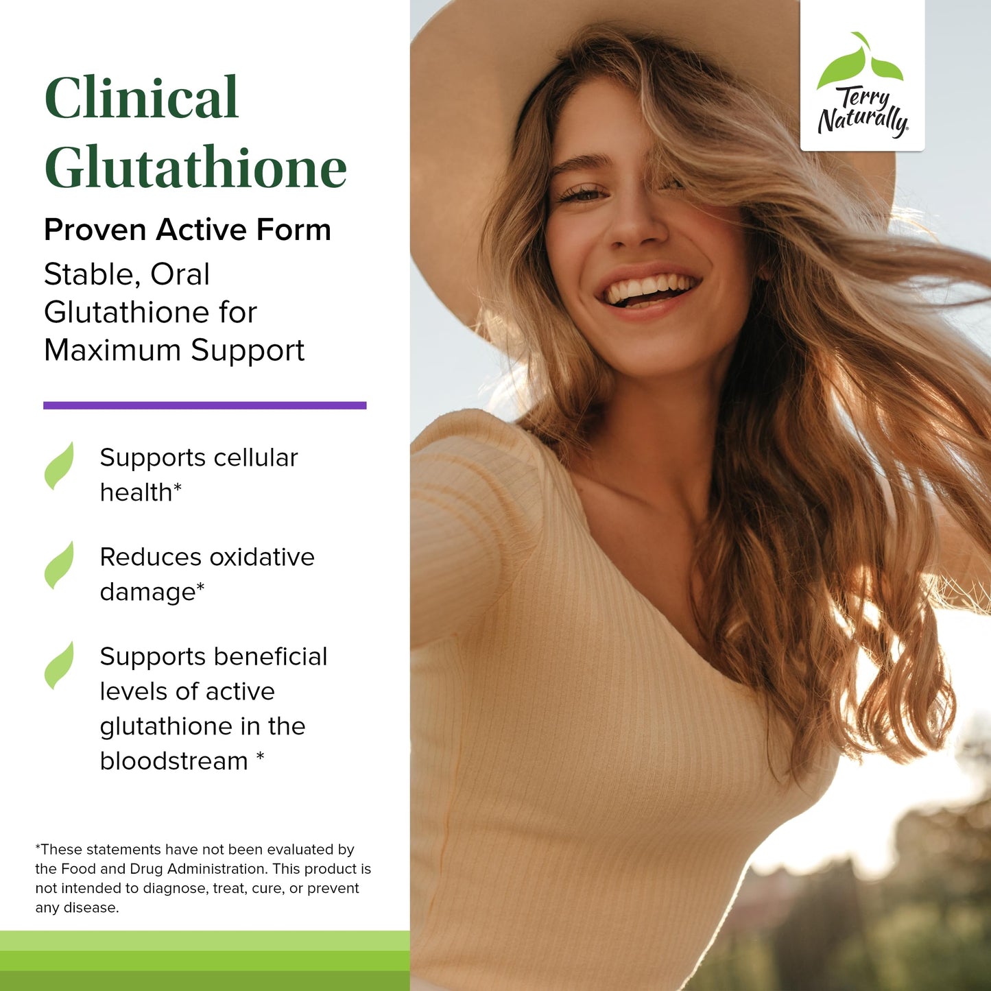 Terry Naturally Clinical Glutathione – High-Absorption Vegan Slow-Melt Tablets (Pack of 2)