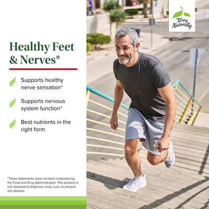 Terry Naturally Healthy Feet & Nerves – Vegan Nerve & Circulation Support with Bioactive B12 & Boswellia Serrata – 240 Capsules (Pack of 2)