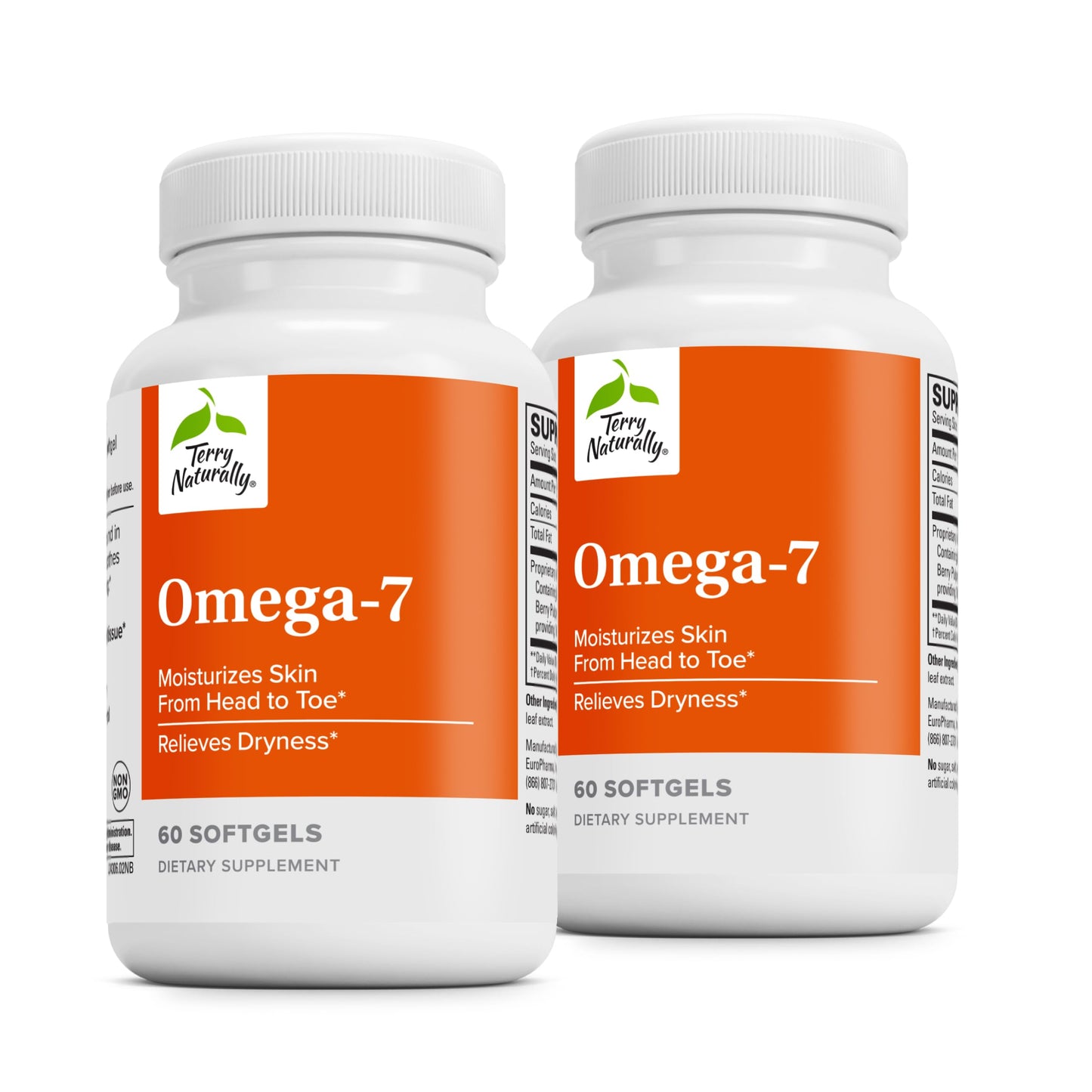 Terry Naturally Omega-7 with Sea Buckthorn – Skin Health Support | 60 Softgels (Pack of 2)