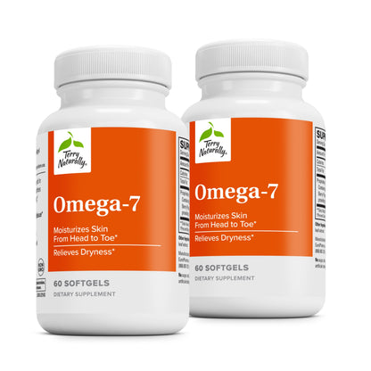 Terry Naturally Omega-7 with Sea Buckthorn – Skin Health Support | 60 Softgels (Pack of 2)