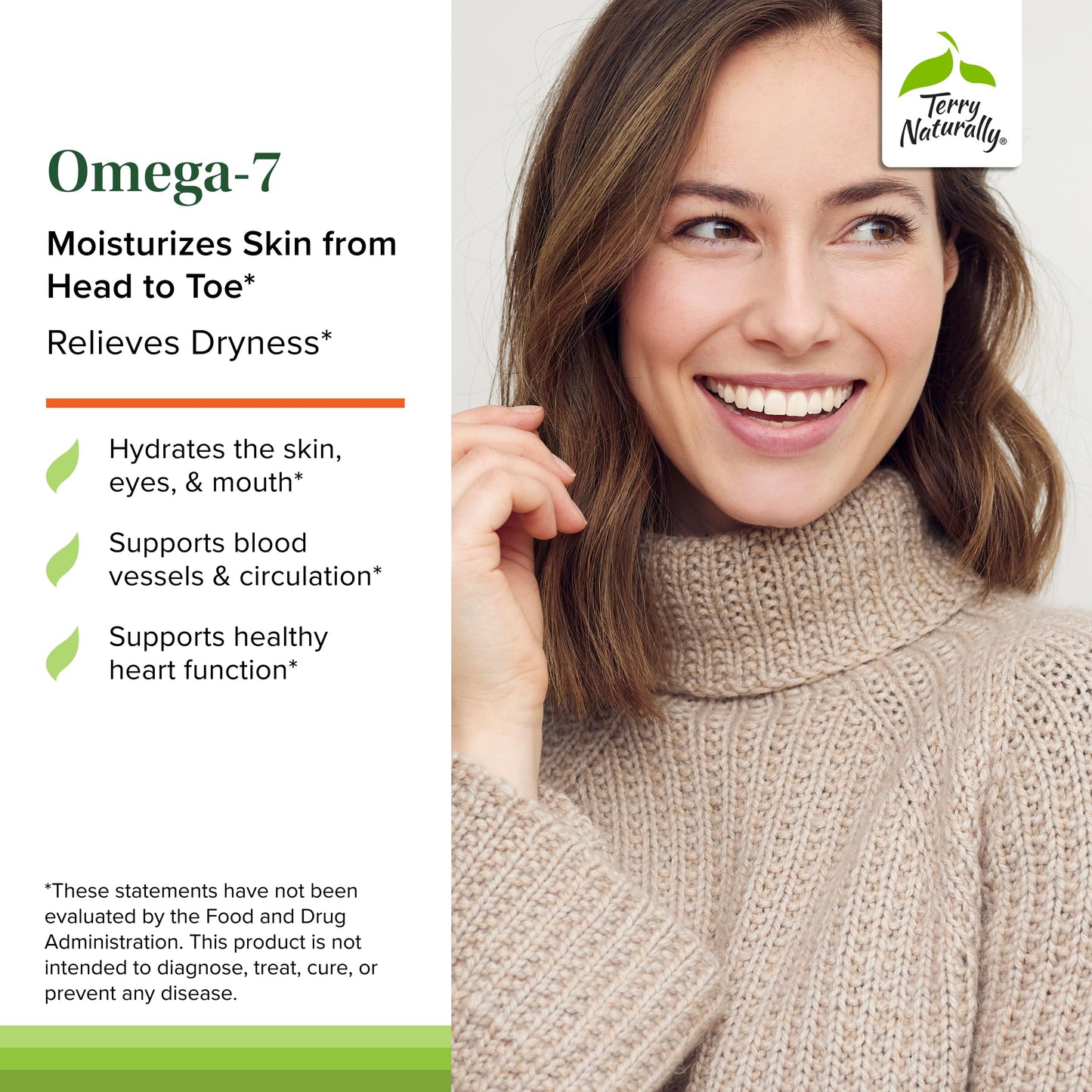 Terry Naturally Omega-7 with Sea Buckthorn – Skin Health Support | 60 Softgels (Pack of 2)