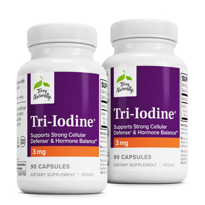 Terry Naturally Tri-Iodine – Prostate, Breast & Thyroid Health Support (3 mg, 90 Caps, 2 Pack)