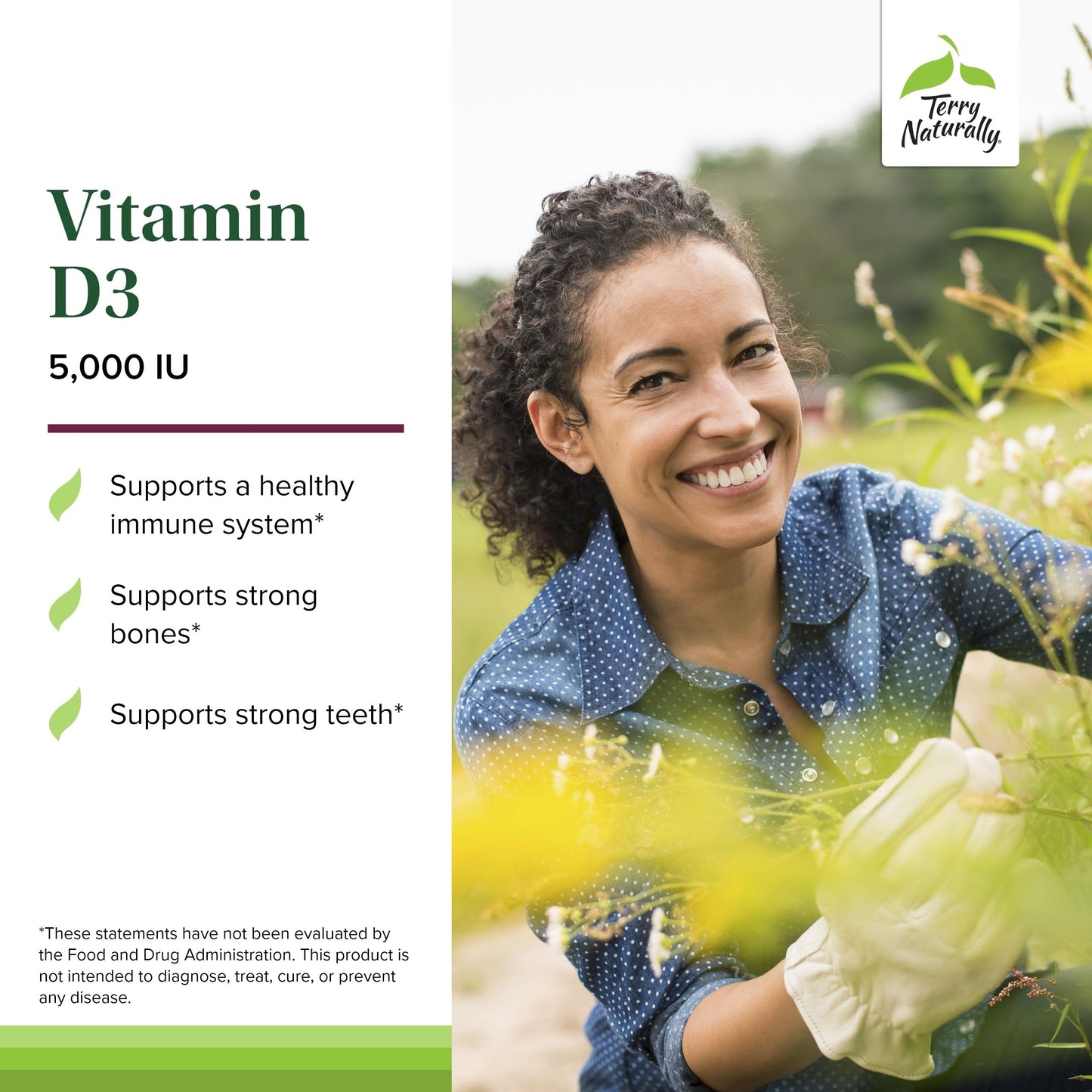 Terry Naturally Vitamin D3 5000 IU – Bone Health, Immune & Brain Support | 90 Chewable Mixed Berry