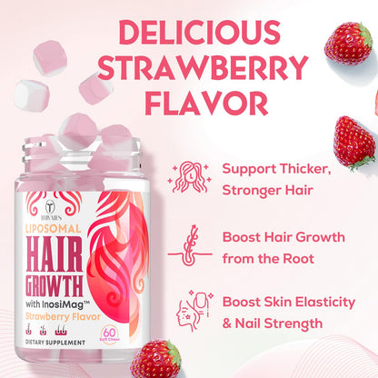 Tervaies Liposomal Hair Growth Soft Chews – High-Potency Vitamins with Biotin, InosiMag, Collagen & Zinc