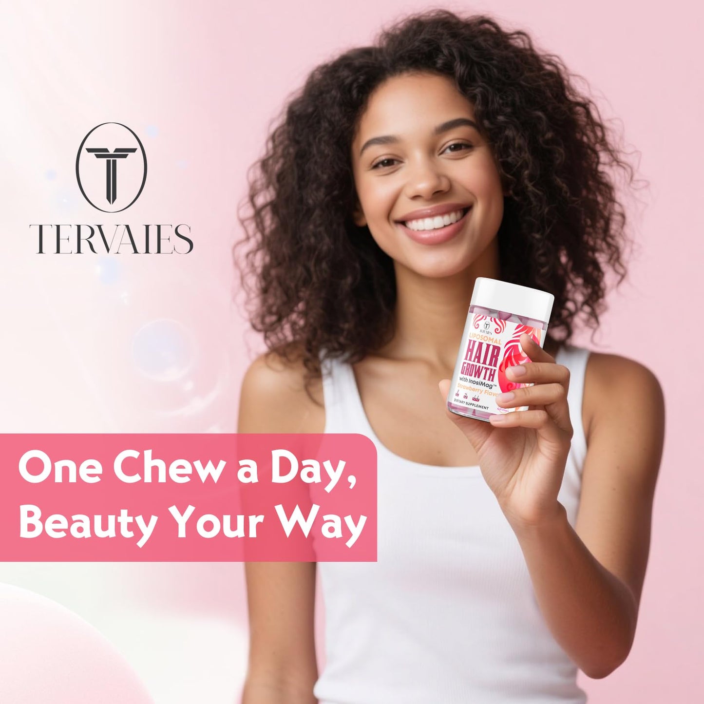 Tervaies Liposomal Hair Growth Soft Chews – High-Potency Vitamins with Biotin, InosiMag, Collagen & Zinc