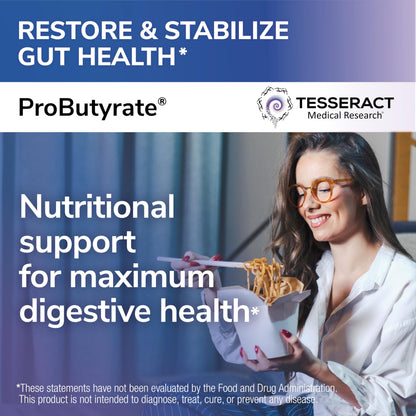 ProButyrate Gut Health Supplement by Tesseract Medical Research – 600mg, 120 Capsules