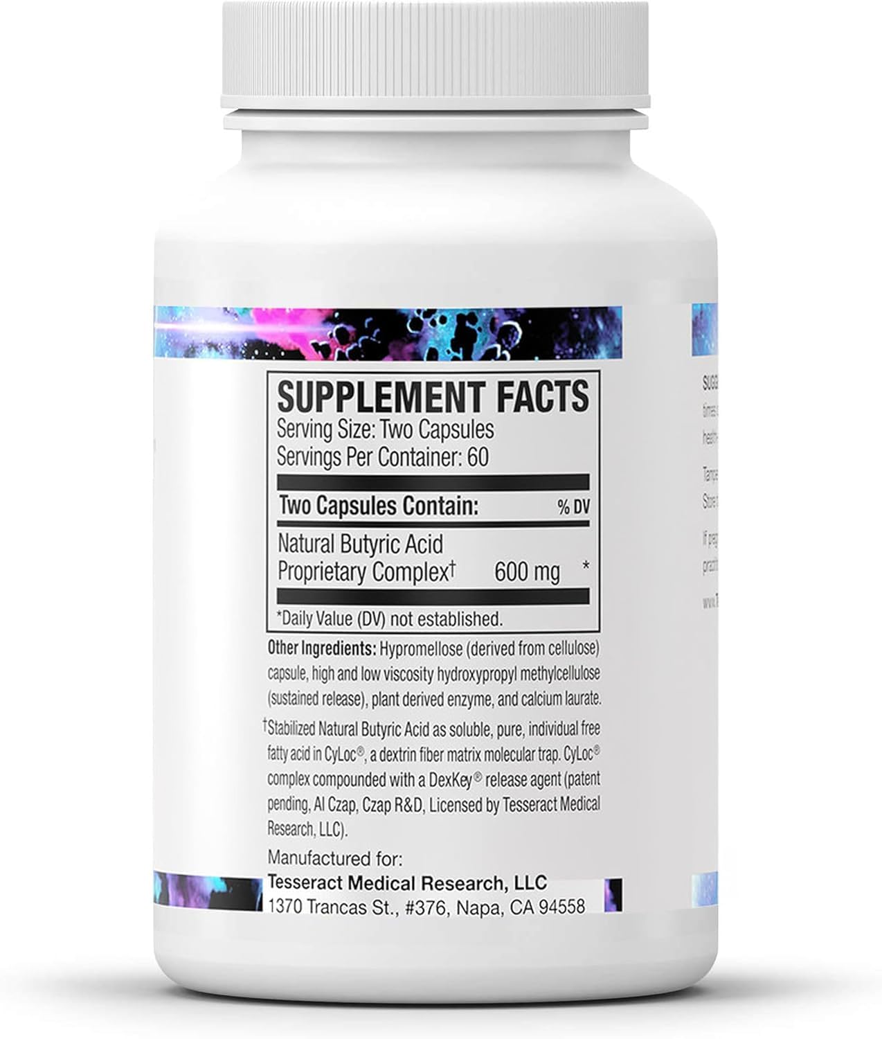 ProButyrate Gut Health Supplement by Tesseract Medical Research – 600mg, 120 Capsules