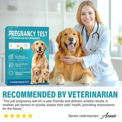 at-Home Dog Pregnancy Test Kit | 15-Minute Accurate Results | Easy Pregnancy Test Strips for Dogs & Cats | Safe Early Detection
