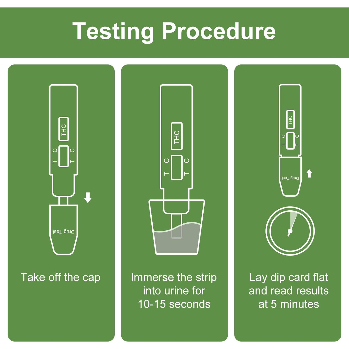 THC Drug Test Kit – 20 Urine Test Strips | Fast & Accurate Marijuana Detection