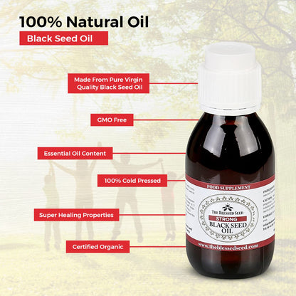 The Blessed Seed Strong Black Seed Oil – 100 ml | 100% Pure, Slow Cold-Pressed Antioxidant Health Supplement