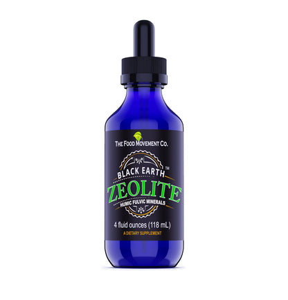 Black Earth Zeolite with Humic Fulvic Acids & Trace Minerals – 4 Fl Oz Drops for Detox, Gut Health & Immune Support | THE FOOD MOVEMENT CO.