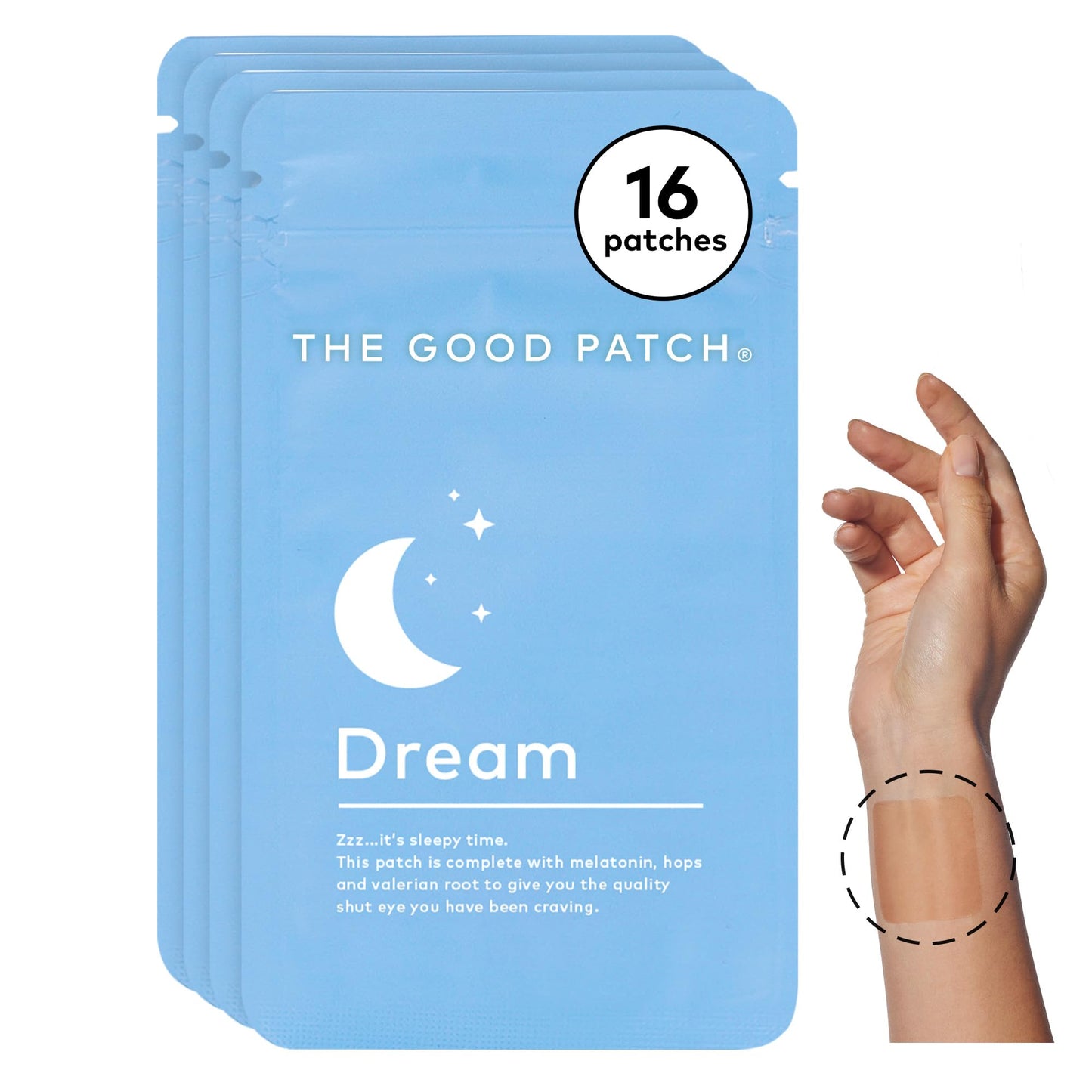 The Good Patch Plant Powered Sleep Support – Melatonin Dream Patch (16 Total Patches)