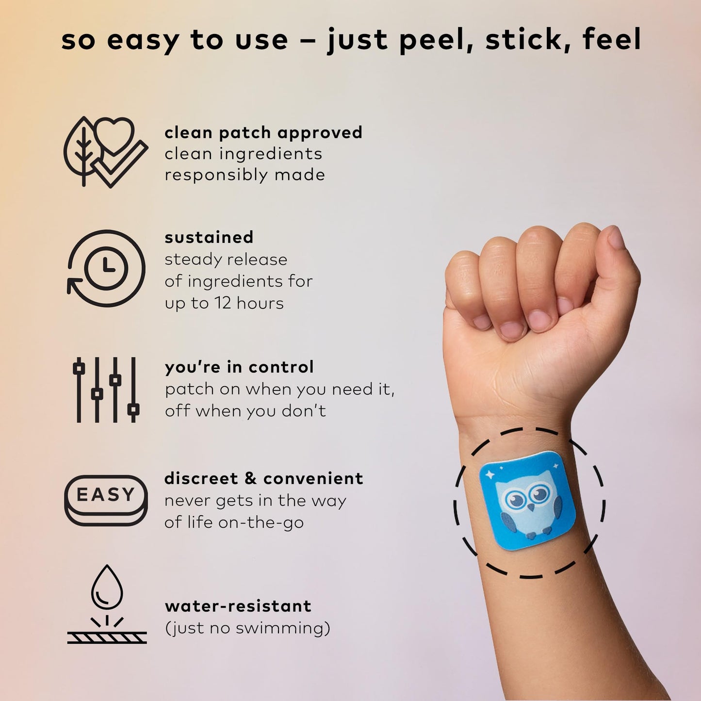 The Good Patch Nite Owl Patch – Natural Sleep Support for Kids (36 Patches)