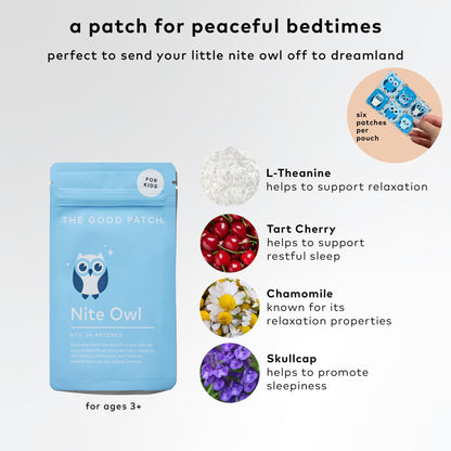 The Good Patch Nite Owl Patch for Kids — Natural Sleep Support (24 Patches)