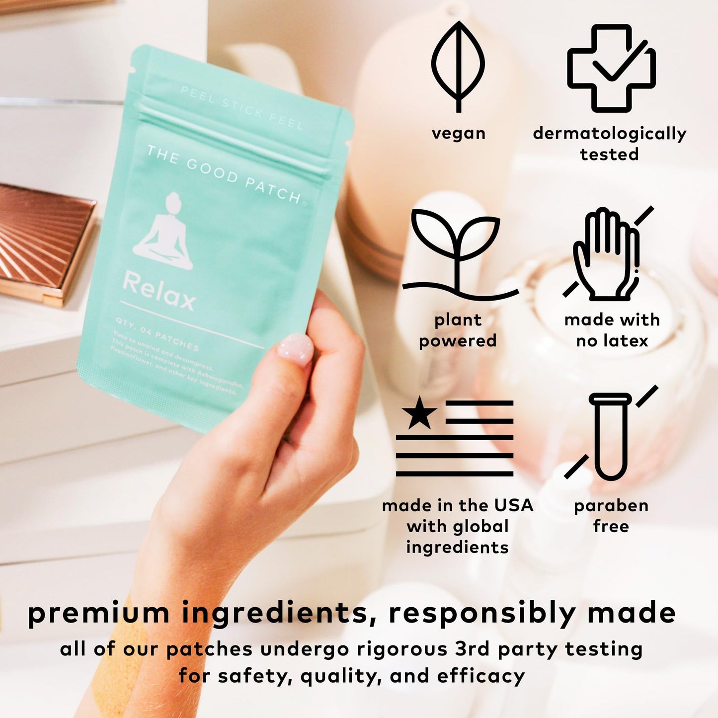 The Good Patch Relax Patches – Unwind & Decompress with Ashwagandha & Ginger (24 Total Patches)