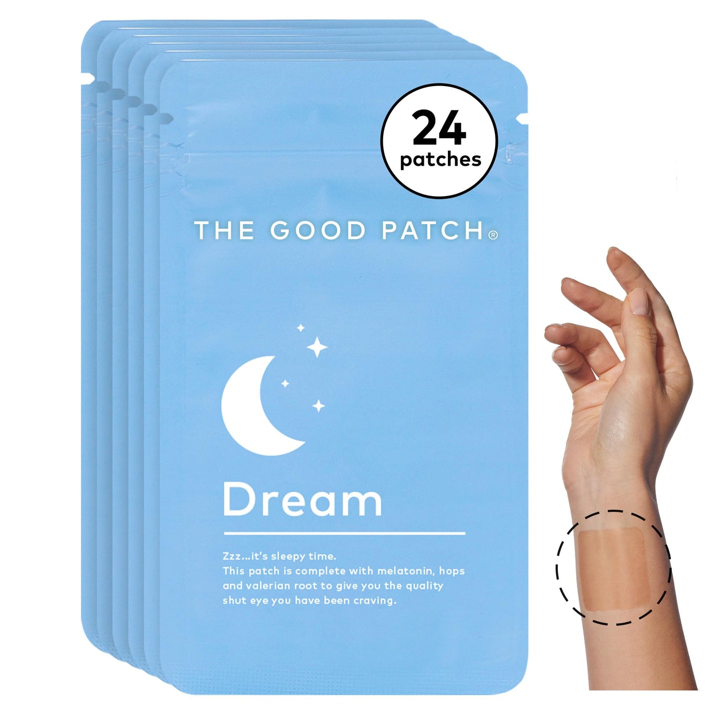 The Good Patch Plant Powered Sleep Support - Melatonin Dream Patch (24 Patches)