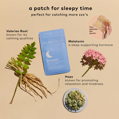 The Good Patch Plant Powered Sleep Support – Melatonin Dream Patch (16 Total Patches)