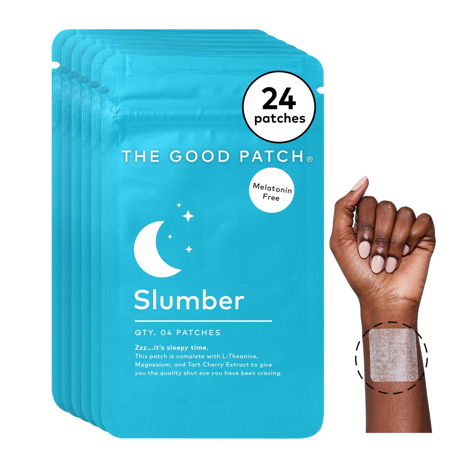 Slumber Sleep Patch by The Good Patch — Melatonin-Free, Sustained Release, Plant-Powered Wellness (24 Patches)