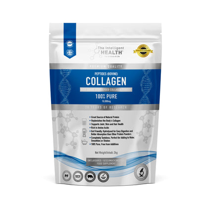 The Intelligent Health Hydrolyzed Collagen Peptides Powder – Grass-Fed, Unflavored, 10g per Serving, 2kg