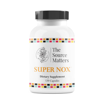 Super NOX Nitric Oxide Support Supplement | The Source Matters | Circulation & Vascular Health (120 Capsules)