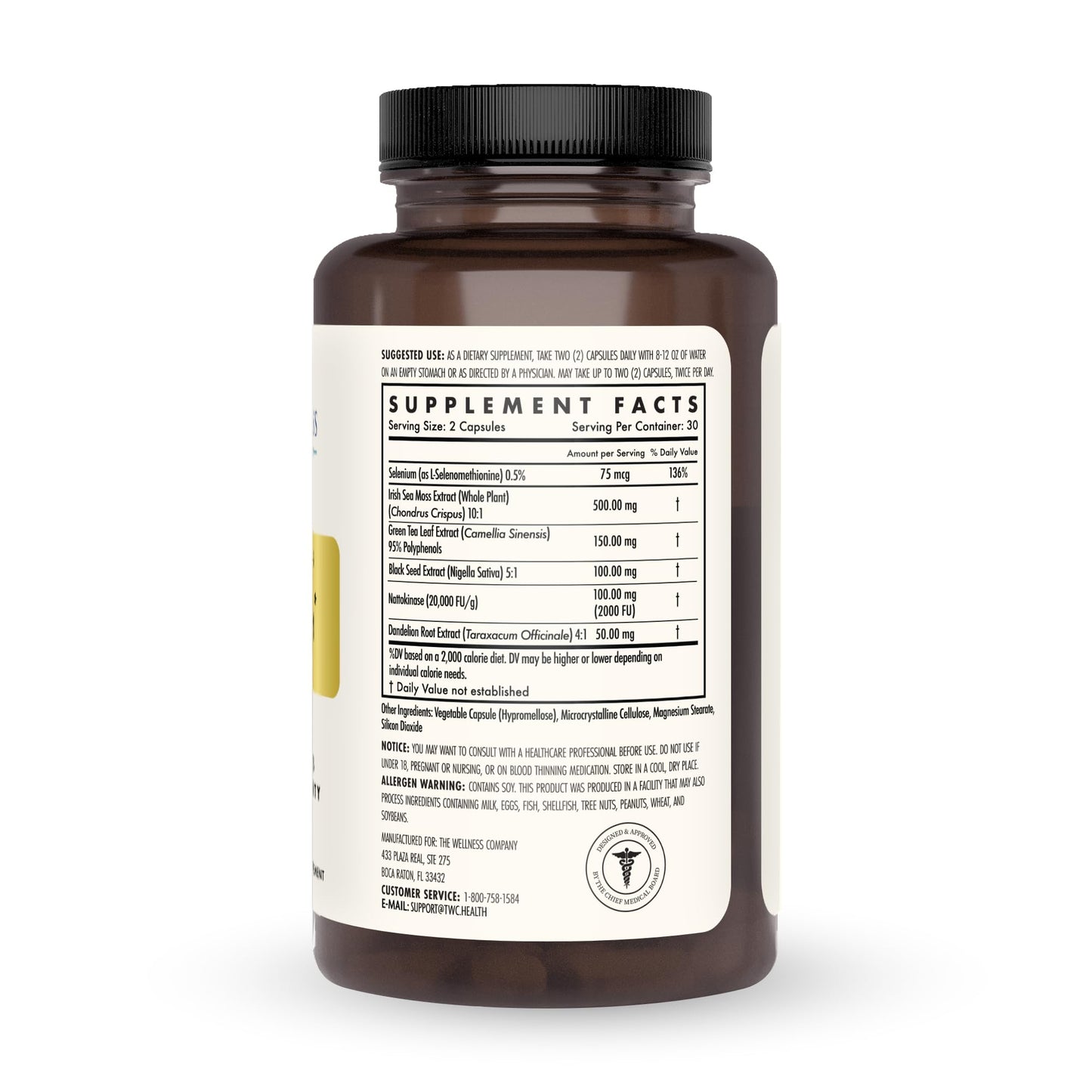The Wellness Company Spike Support | Nattokinase, Dandelion Root & Black Sativa – 60ct